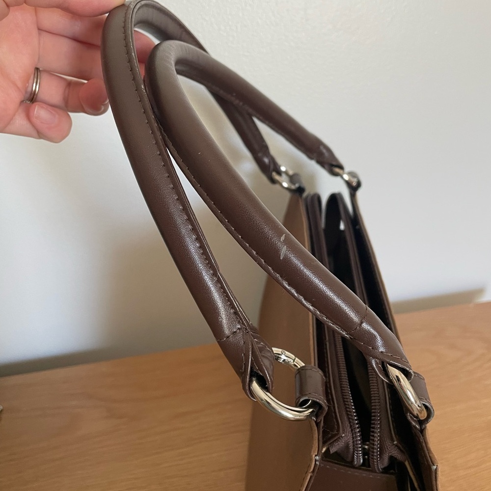 Brown Tote Bag With Structured Shape And Dual Han… - image 6